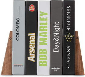 TILISMA handmade walnut bookends add elegance to any desk