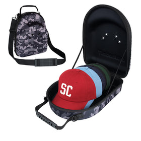 TimberAura Camo Hat Case with durable shell protects hats during travel