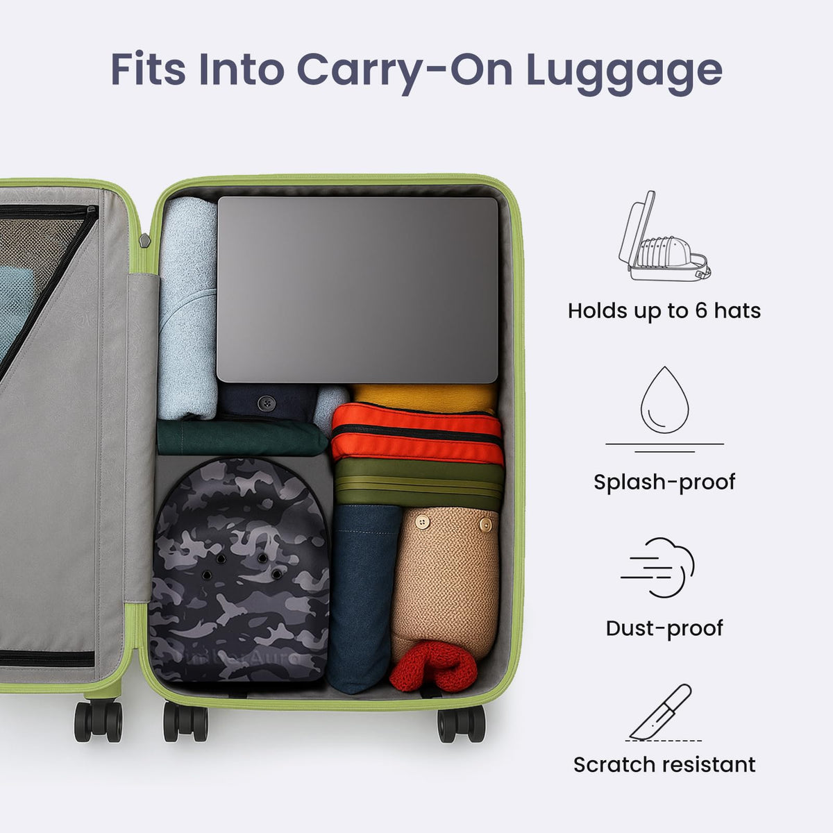 TimberAura Hat Case lightweight design with reinforced handle for transport