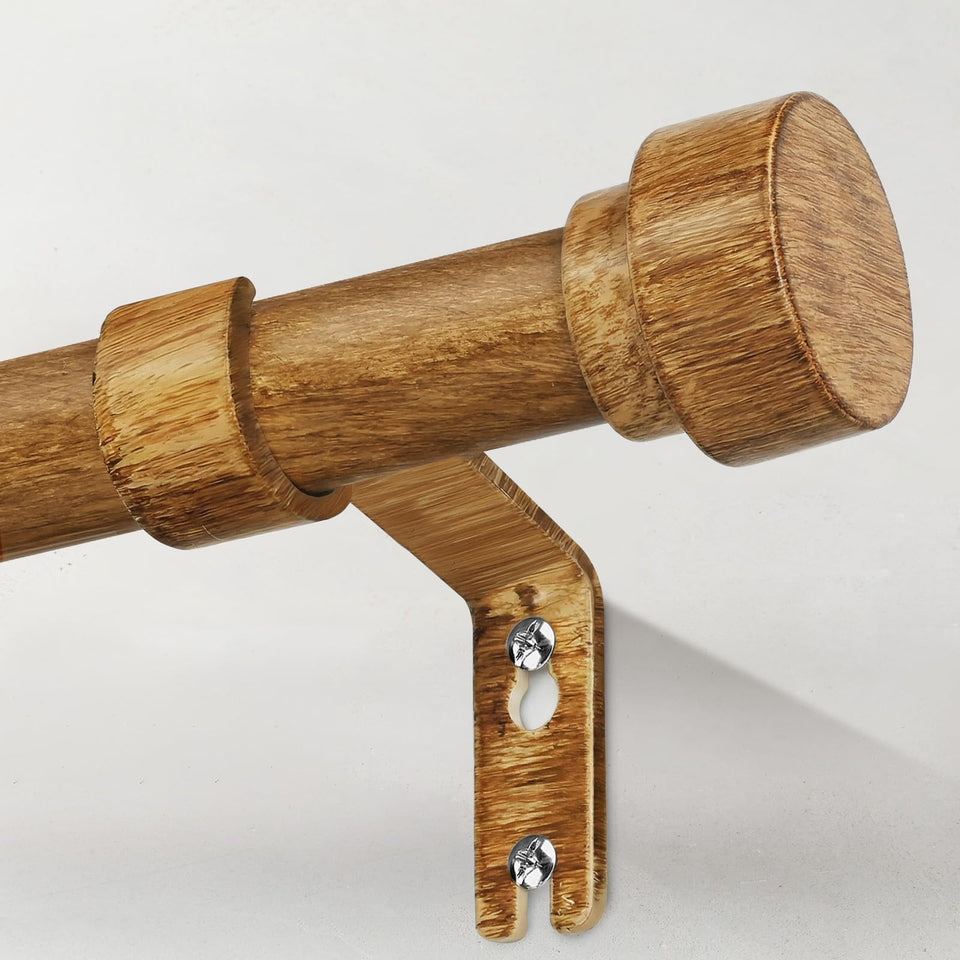 Time Forest Boho Wood Curtain Rod assembly view for secure mounting and alignment