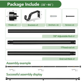 Time Forest curtain rods suitable for indoor and outdoor spaces like patios and cafes.
