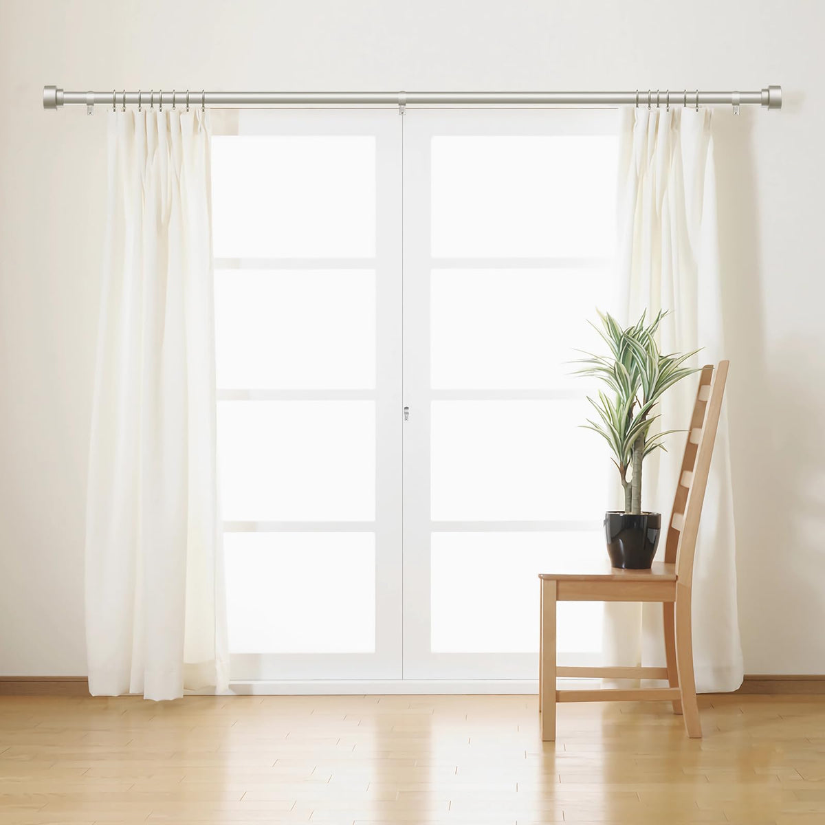 Time Forest wall brackets mounted for secure indoor or outdoor curtain support.