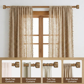 Time Forest easy-install curtain rod with complete hardware