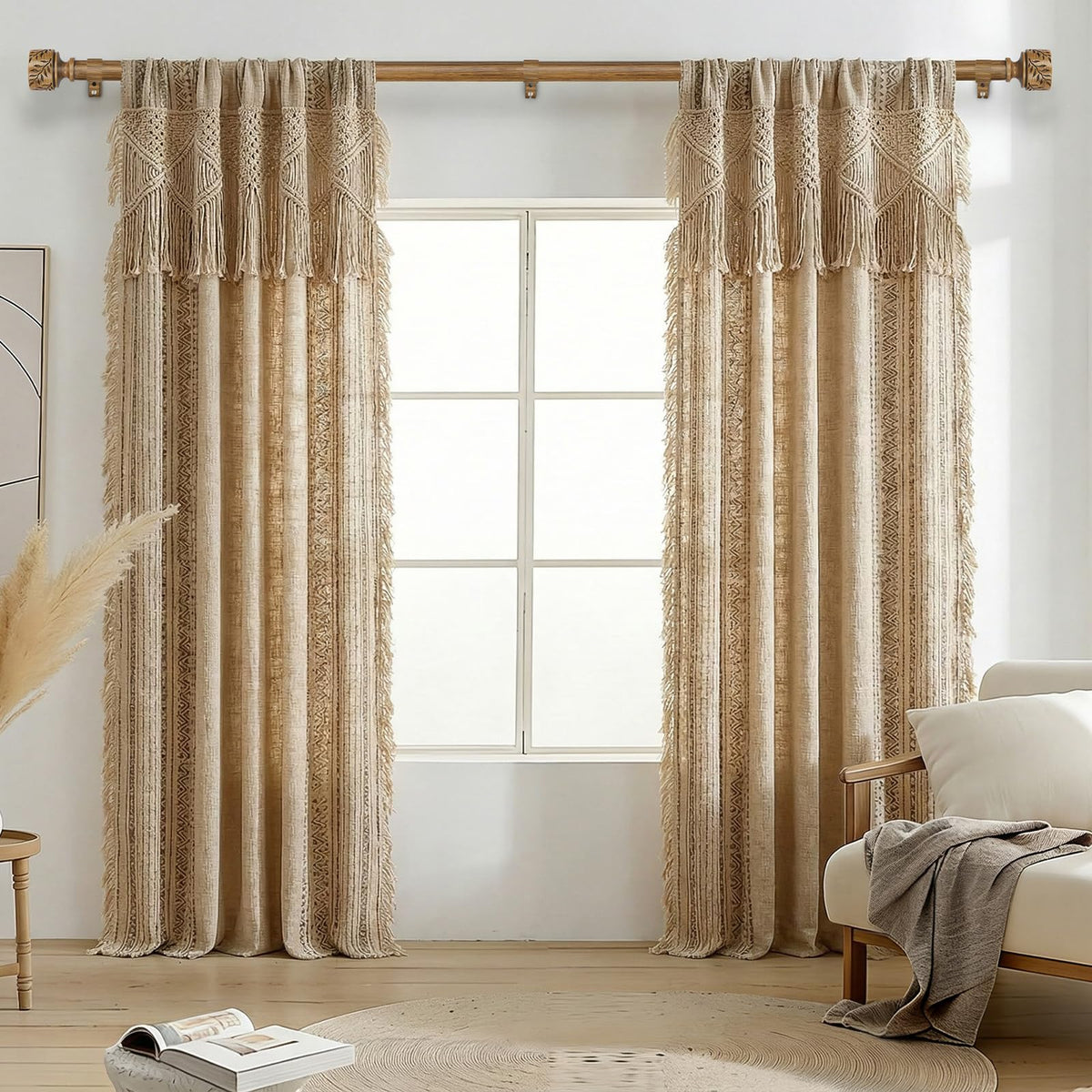 Time Forest heavy-duty 1-inch curtain rod supports thick drapes