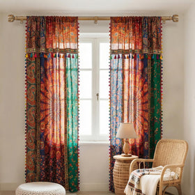 Time Forest living room curtain rod setup complements cozy spaces