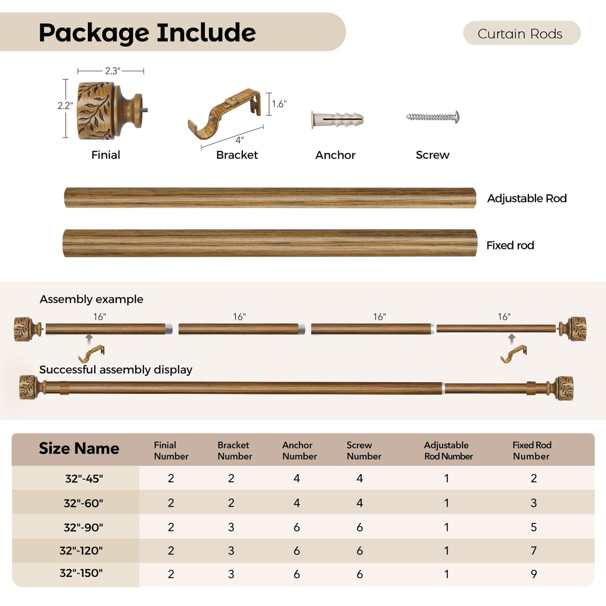 Time Forest matte finish curtain rod resists rust and wear