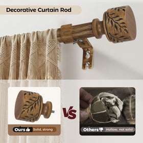 Time Forest rustic curtain rod with internal splice nuts for straight hang