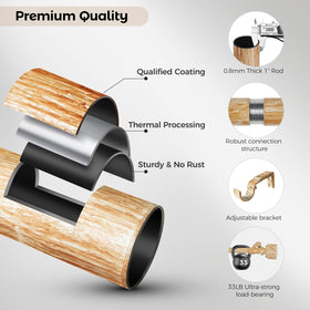 Time Forest rust-resistant matte finish keeps curtains smooth and elegant.