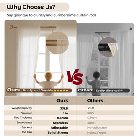 Time Forest wood-grain finish curtain rod enhances interior natural feel