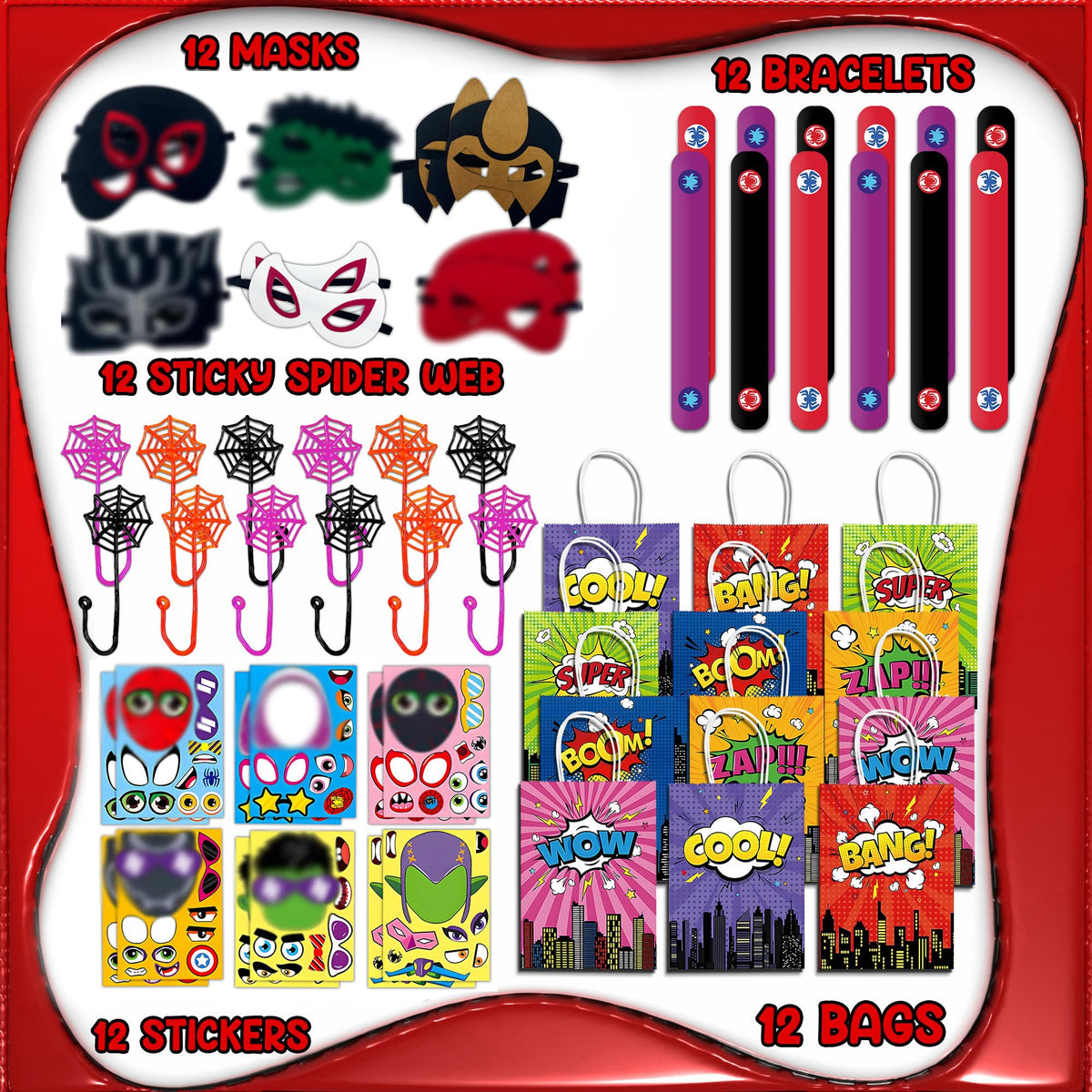 Time4Relax superhero masks feature bright colors for kid-friendly dress-up and role play