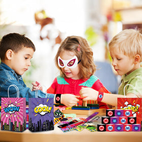 Time4Relax superhero party pack image showing variety of items in a single set