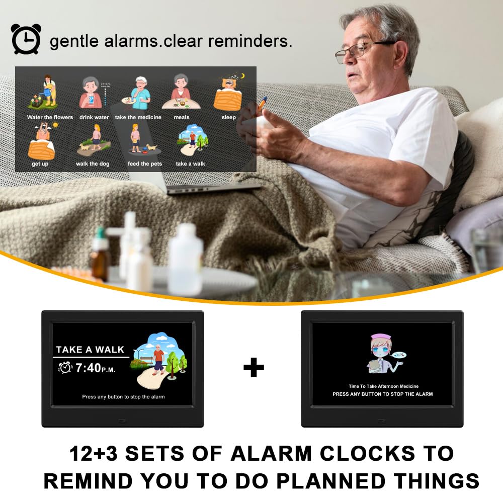 TIMEMOON 2026 clock auto dimming and 10 language options for comfortable viewing.