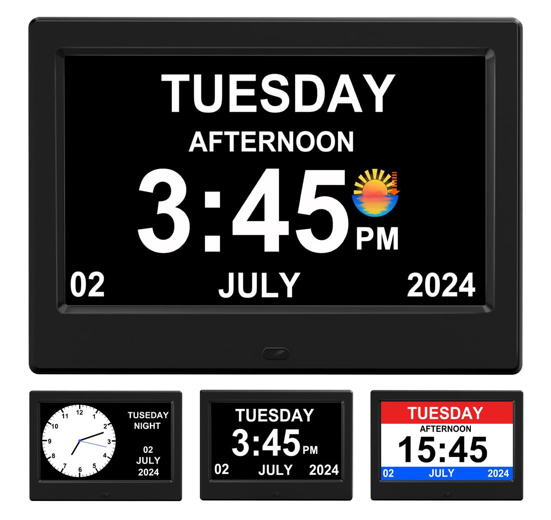 TIMEMOON 2026 digital clock front view with large digits for easy reading.