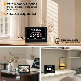 TIMEMOON clock displaying automatic DST adjustment for hassle-free time changes.