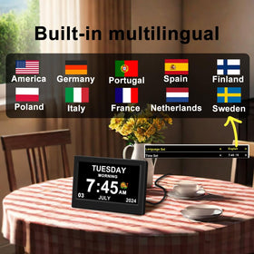TIMEMOON display offers high contrast with color options for readability.