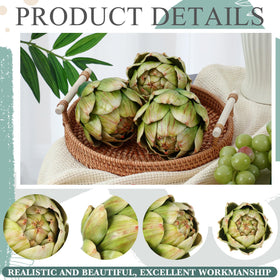 Timgle table decor setup with green artichokes centerpiece