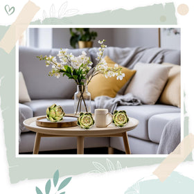 Timgle large artichokes bring texture and color to bowls and shelves.