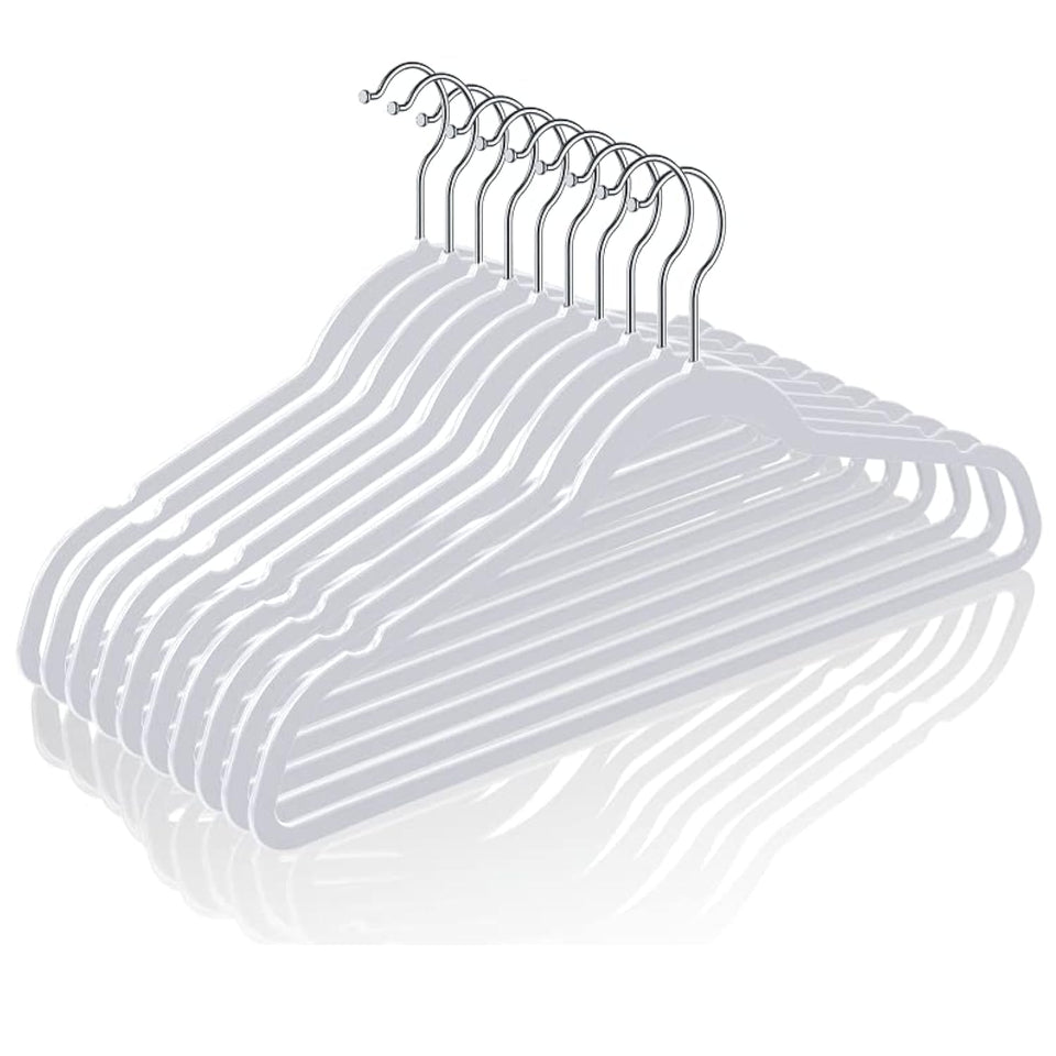 TIMMY 50-pack plastic hangers for organized closet storage and space saving.