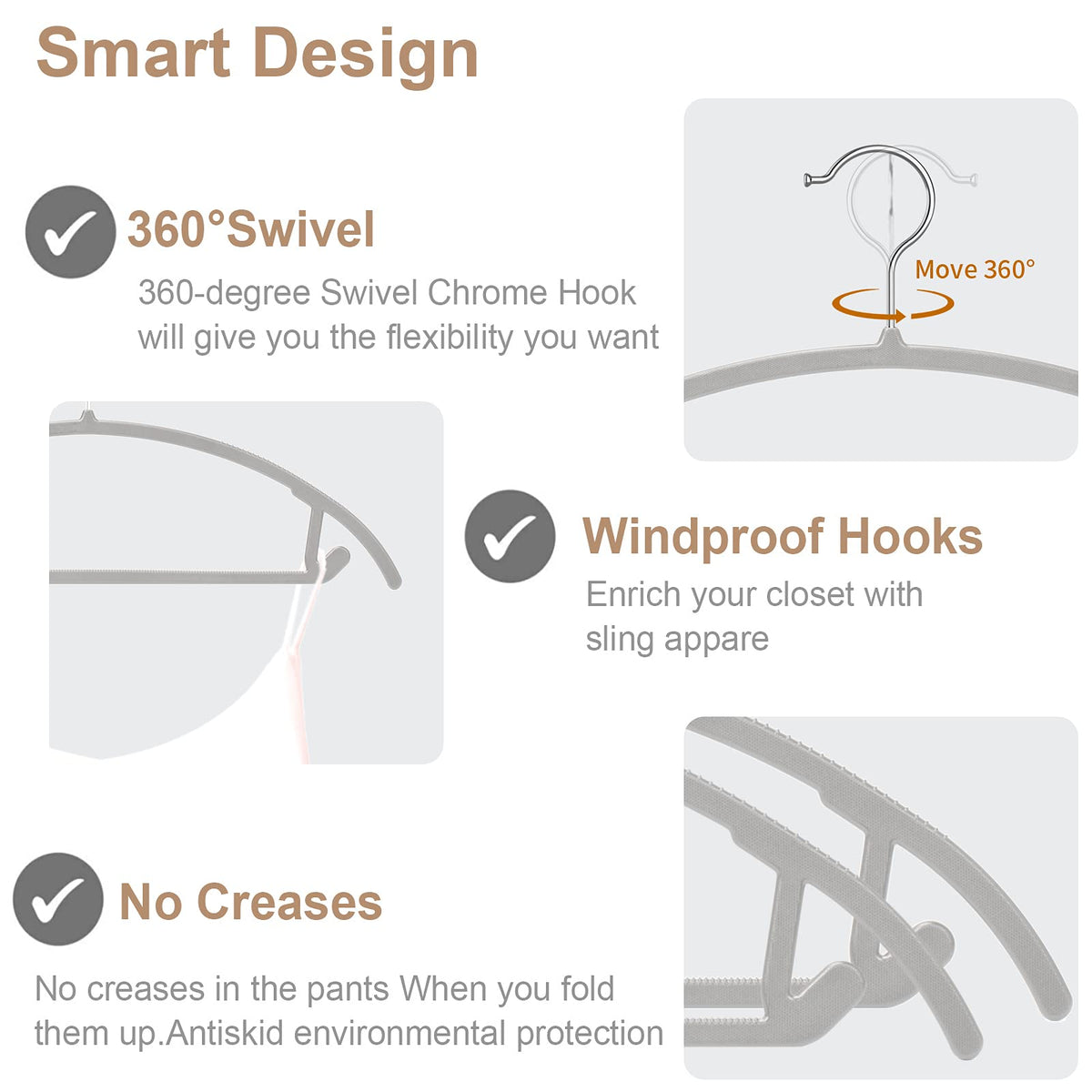 Slim TIMMY hanger profile maximizes closet space