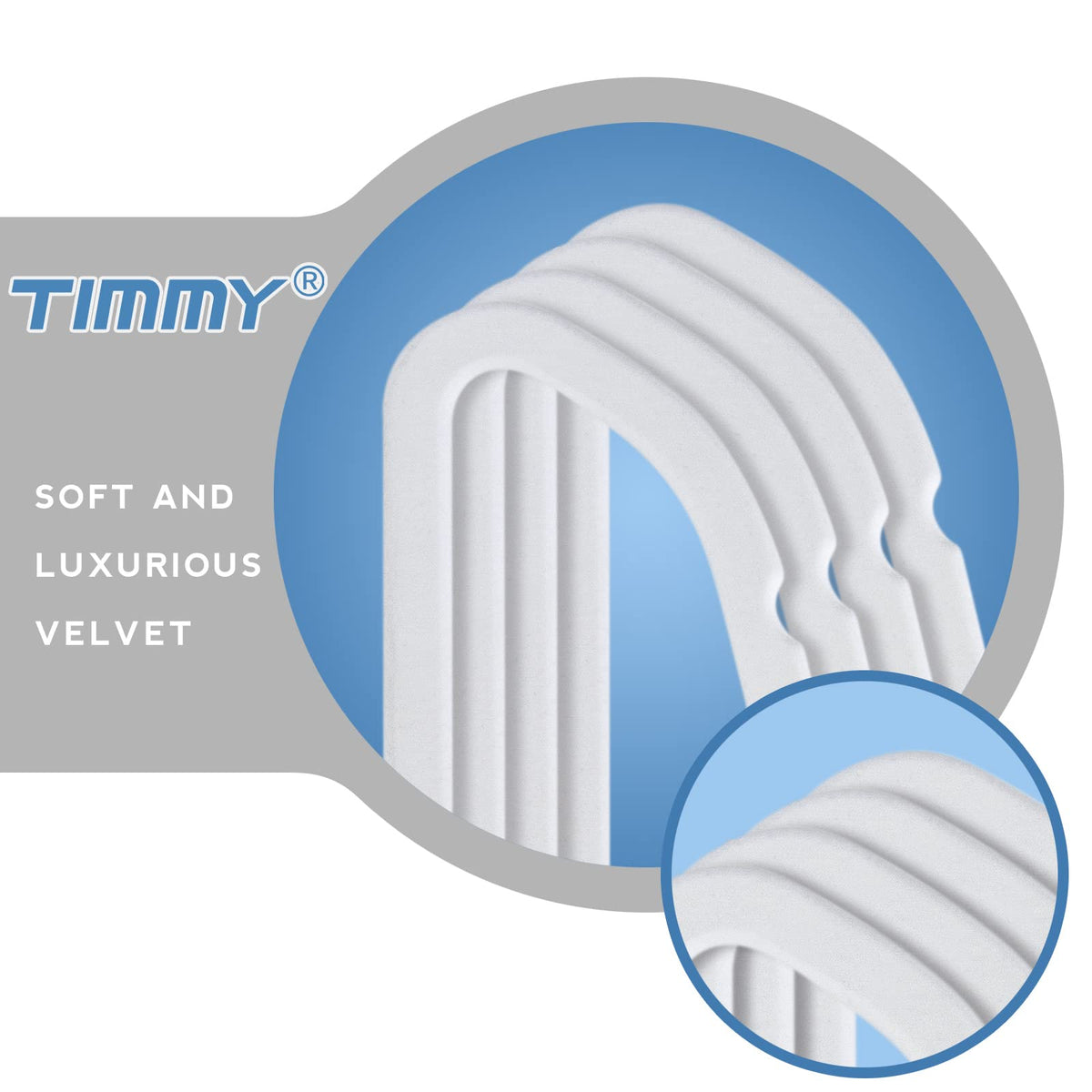 TIMMY hanger with 360-degree rose-gold hook provides easy access to outfits.