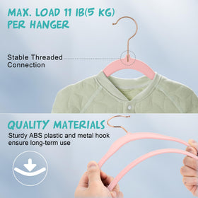 TIMMY color assortment with soft pink, blue, and grey hangers.