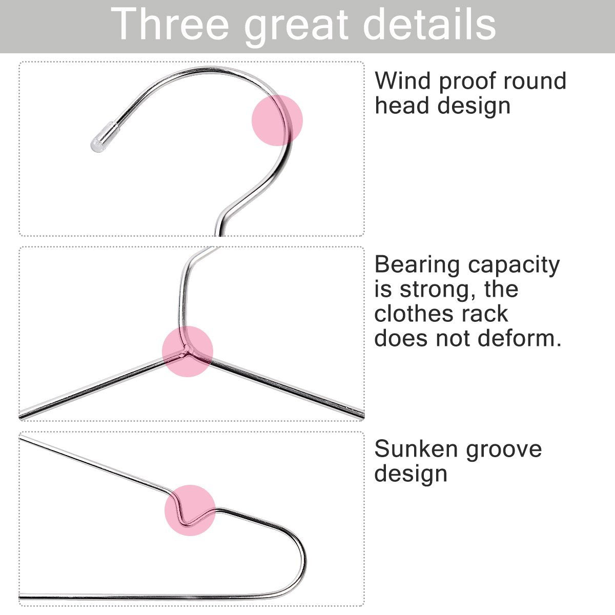 TIMMY ultra-thin profile saves space while supporting garments.