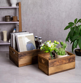 TIMRIS display wood crate perfect for plants, flowers, or gifts.