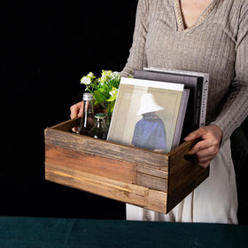 TIMRIS handmade reclaimed wood crate adds unique character to rooms.