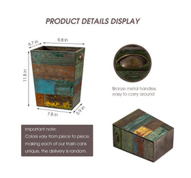 TIMRIS rustic distressed boho wood bin offers vintage flair and practical storage.