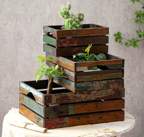 TIMRIS rustic nesting crates large, ideal for stylish storage and display.