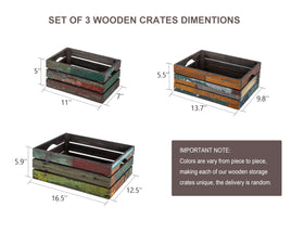 TIMRIS wooden crates stacked display, showcasing vintage charm and space-saving storage.