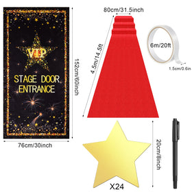 Timtin gold star cutouts sparkle for festive photo opportunities.