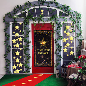 Timtin wall display star cutouts brighten the backdrop.