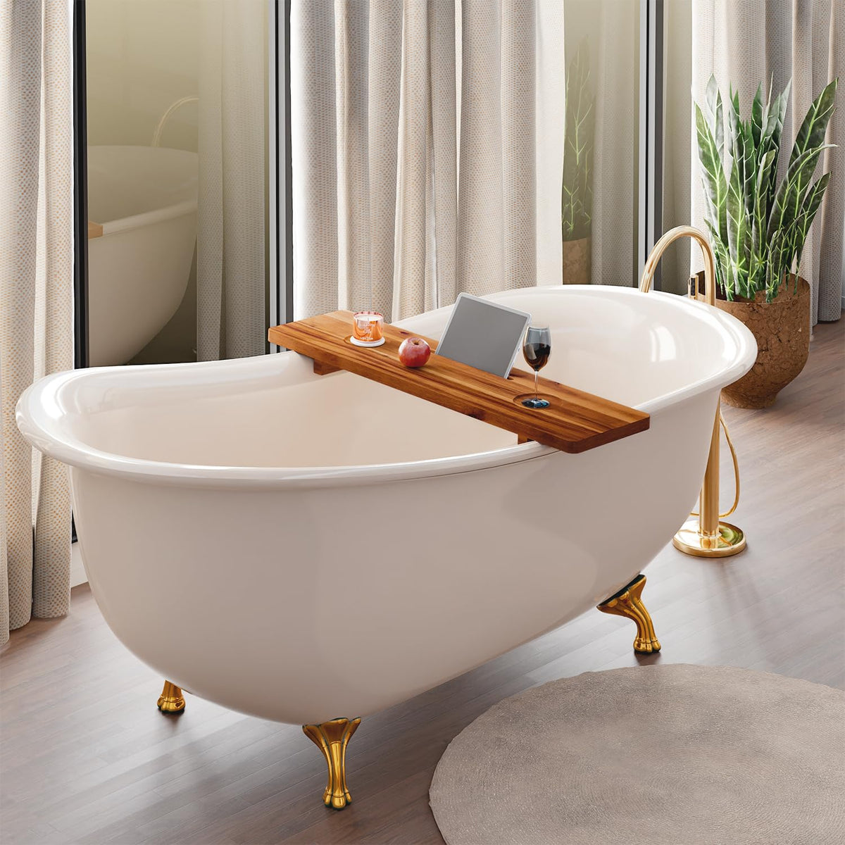 Tinamo Acacia Bathtub Caddy Tray easy assembly within minutes.