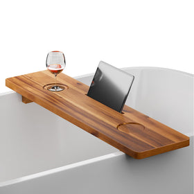 Tinamo Acacia Bathtub Caddy Tray 35in offers ample space for bath essentials.
