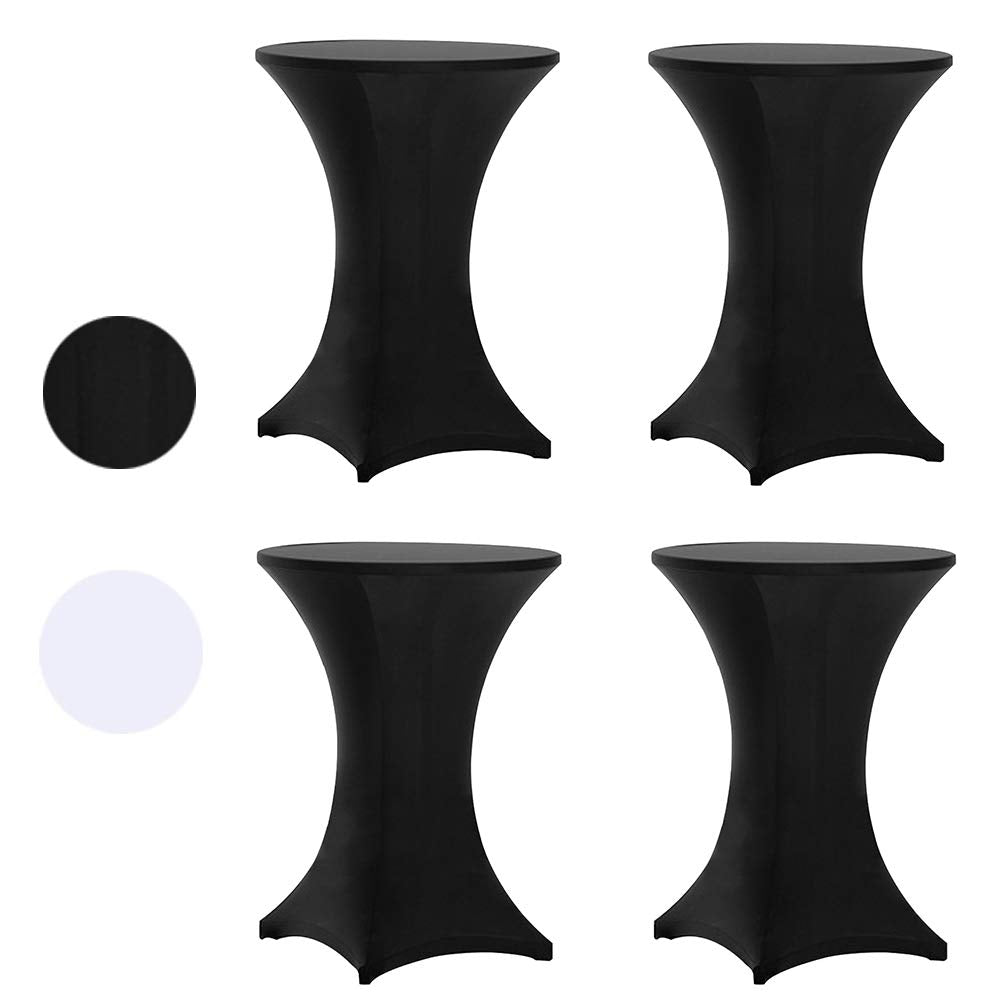 Tina's 4-pack black highboy spandex table cover for 32x43 inch tables