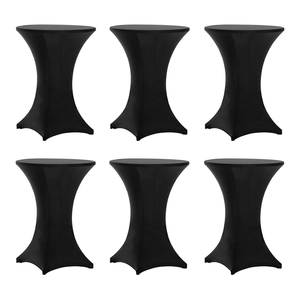 Tina's highboy spandex table cover 30x42 black creates a sleek event backdrop