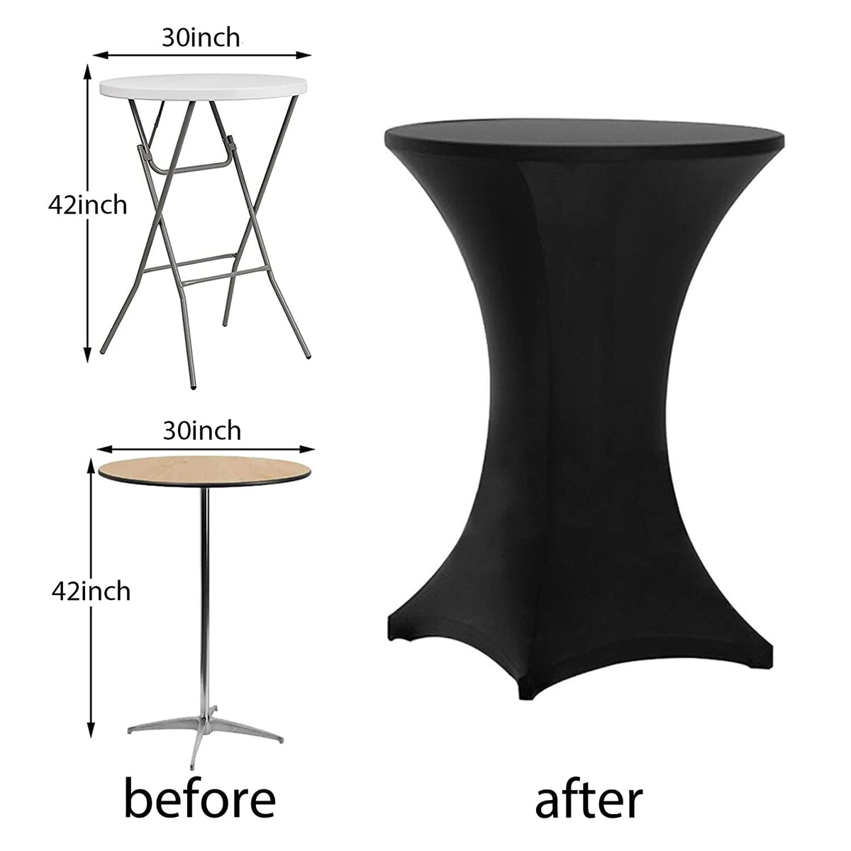 Tina's spandex table cover is wrinkle resistant and machine washable