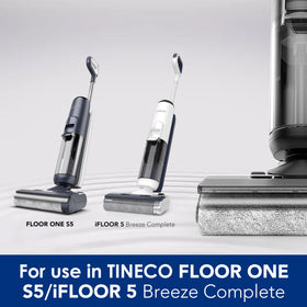 Tineco Floor One S5 demonstrates vacuuming and washing together on a floor