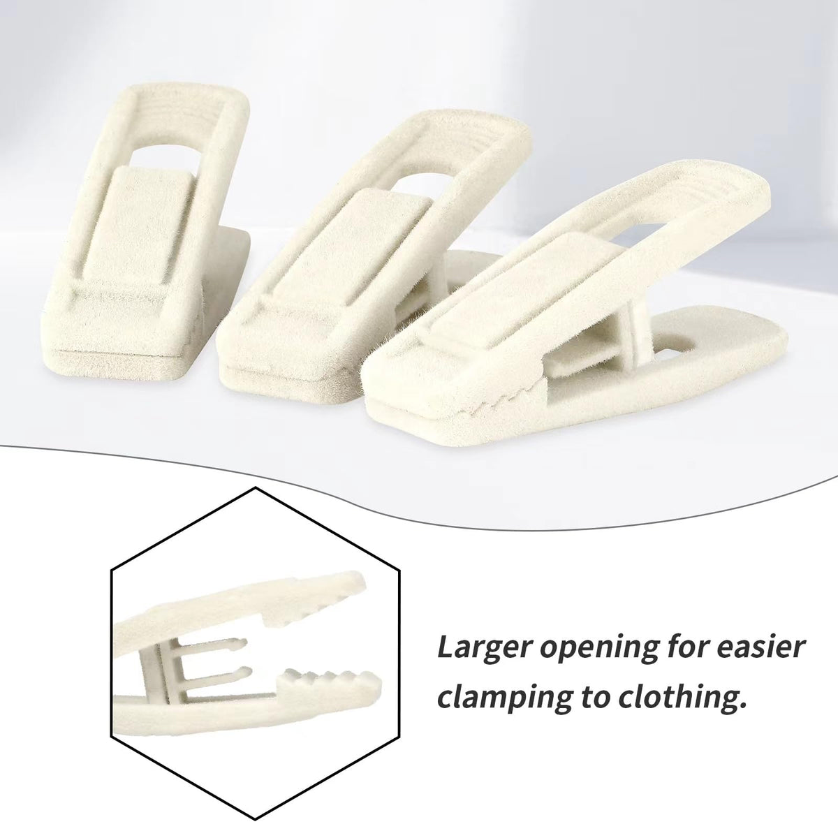 Tinfol pants and skirts clipped securely with velvet clips