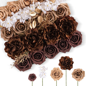 TINGE TIME mocha brown multi-petaled peonies for elegant wedding centerpieces