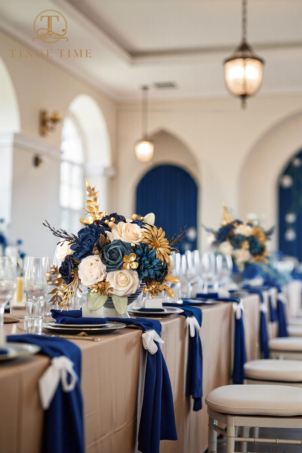TINGE TIME navy blue ranunculus accent for bouquets and centerpieces