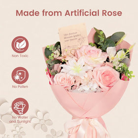 TINGE TIME preserved bouquet on shelf adds subtle sophistication