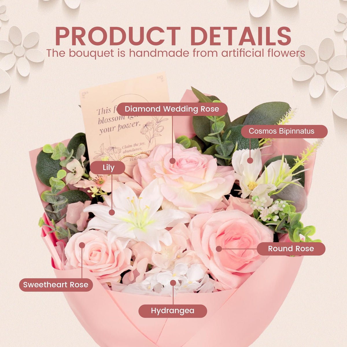 TINGE TIME preserved roses and hydrangeas close up with rich color