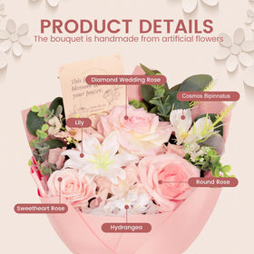 TINGE TIME preserved roses and hydrangeas close up with rich color