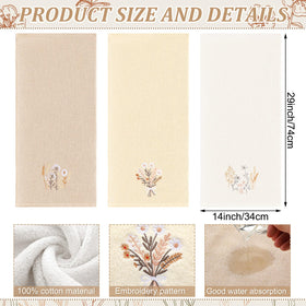Tingjoo embroidered boho flowers towel closeup highlights delicate detailing and soft cotton feel.