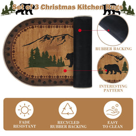 Tinideya cabin living room rug with bear motif for inviting decor.