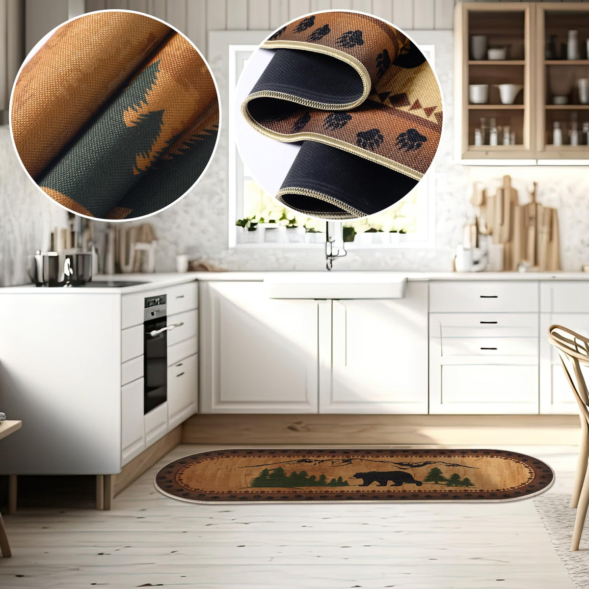 Tinideya Christmas bear decor rug adds festive warmth and charm.