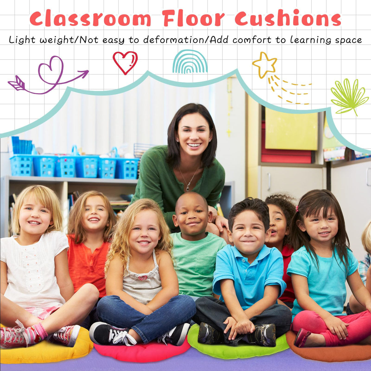 Tinideya portable cushions are lightweight for classrooms, living rooms, or picnics.