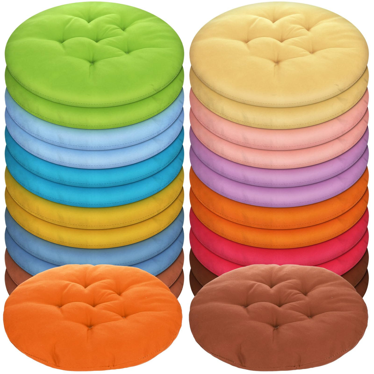 Tinideya rainbow round cushions provide cozy seating for home lounging.